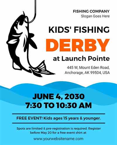 Abstract Kids Fishing Derby Flyer Template