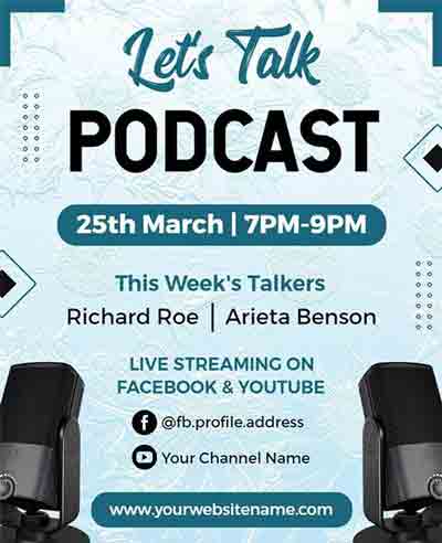 Typography Let's Talk Podcast Flyer Template