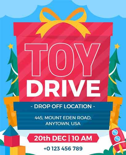 Minimalist Toy Drive Flyer Template
