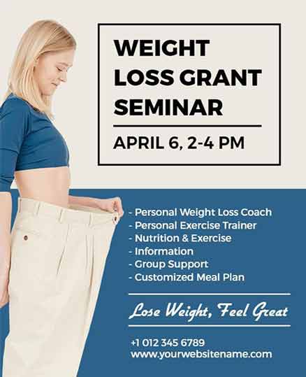 Vintage Weight Loss Grant Seminar Flyer Template