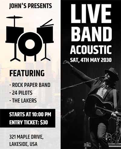 Vintage Live Band Flyer Template