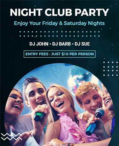 Realistic Night Club Flyer Template