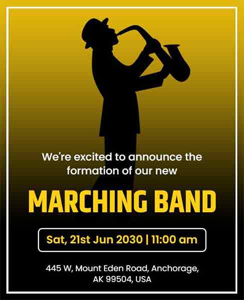 Yellow Gradient Marching Band Flyer Template