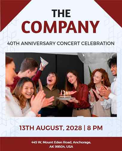Abstract Company Anniversary Flyer Template