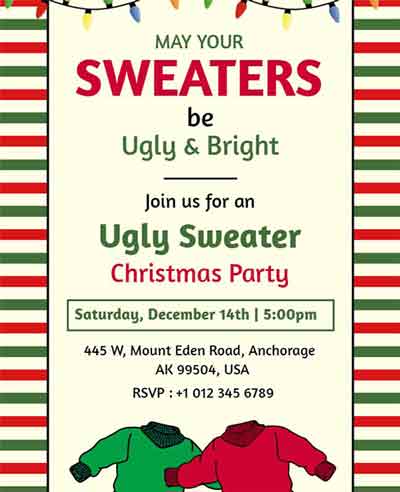 Retro May Your Sweaters Be Ugly and Bright Flyer Template