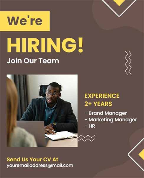 Geometric We Are Hiring Flyer Template