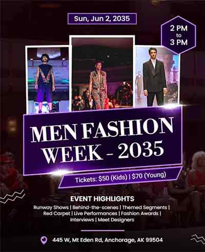 Stylish Men Fashion Week Event Flyer Template
