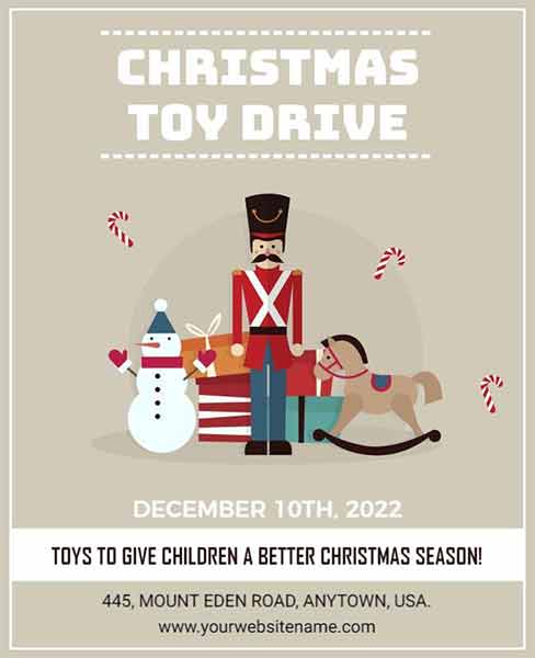 Minimal Christmas Toy Drive Flyer Template