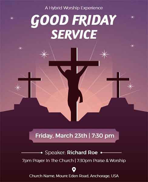 Minimal Good Friday Service Flyer Template