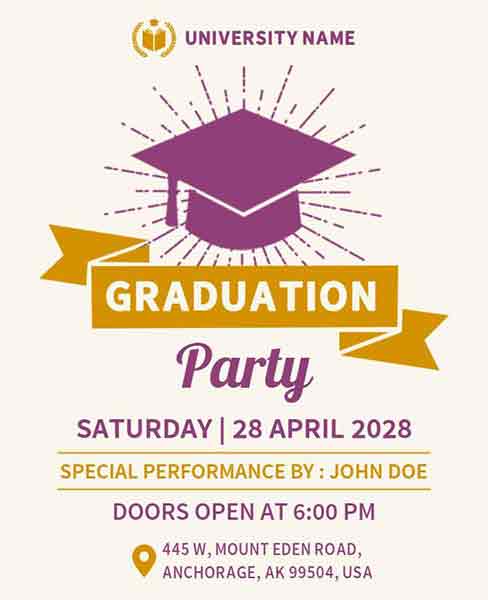 Minimal Graduation Party Flyer Template
