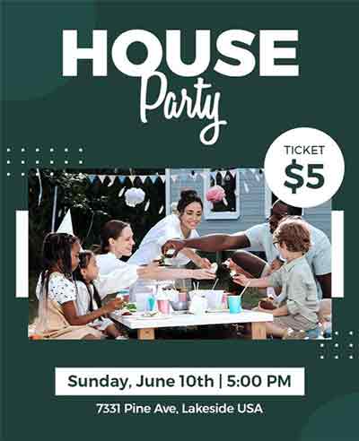 Minimalist House Party Flyer Template