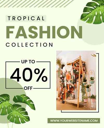 Minimalist Tropical Fashion Collection Flyer Template