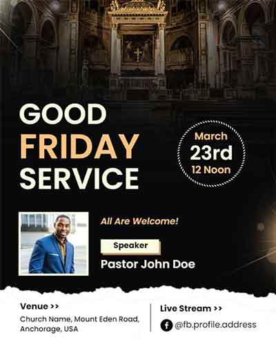 Modern Good Friday Service Flyer Template