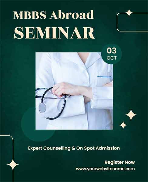 Modern MBBS Abroad Seminar Flyer Template