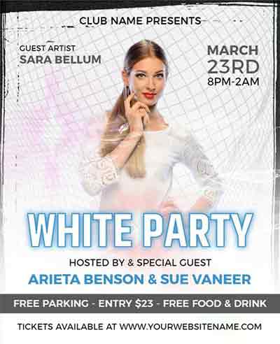 Modern White Party Flyer Template