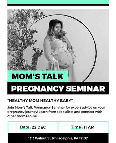 Blurry Moms Talk Pregnancy Seminar Flyer Template