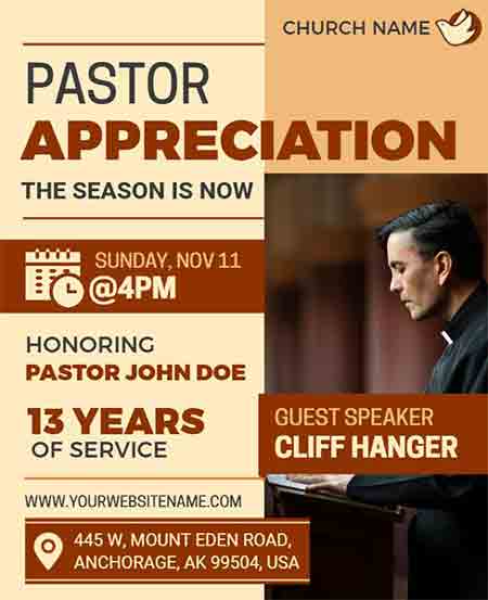 Creative Pastor Appreciation Flyer Template