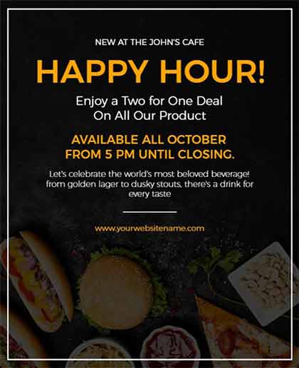 Blurry Happy Hour Flyer Template