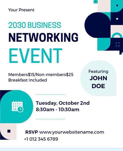 Geometric Networking Event Flyer Template