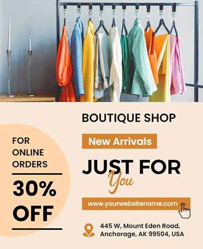 Vector New Arrival Boutique Shop Flyer Template