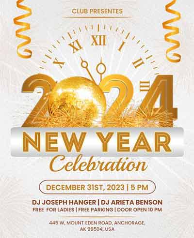 Elegant New Year Celebration Flyer Template