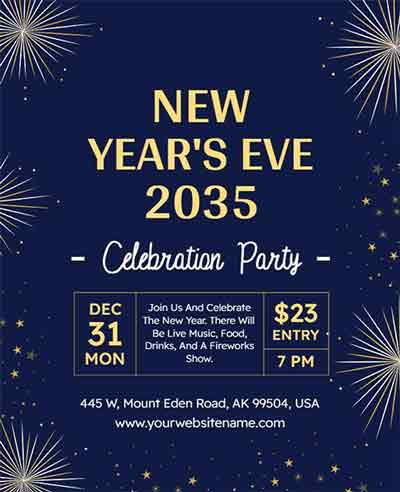 Simple New Year Eve Party Flyer Template