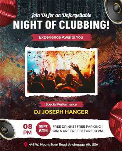 Papercut Night of Clubbing Event Flyer Template