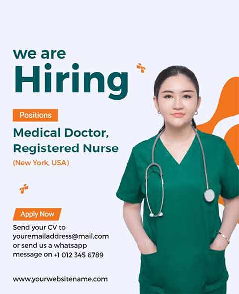 Realistic Nurse We Are Hiring Flyer Template