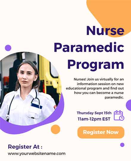 Minimal Nurse Paramedic Program Flyer Template