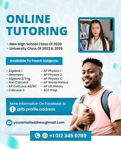 Modern Online Tutoring Flyer Template