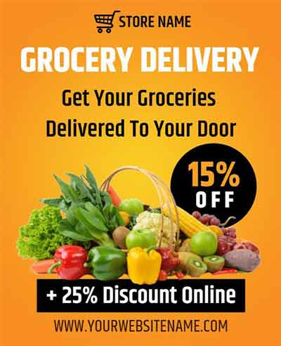 Gradient Grocery Delivery Flyer Template
