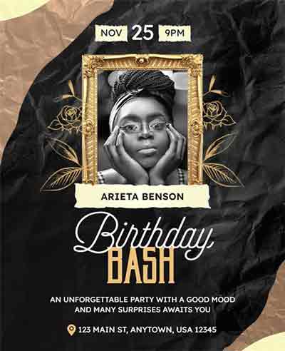 Paper Birthday Bash Flyer Template
