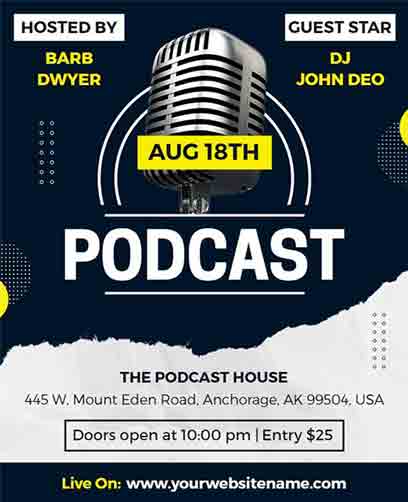 Papercut Podcast Flyer Template