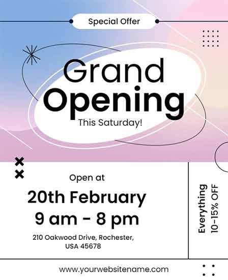 Pastel Boutique Grand Opening Flyer Template