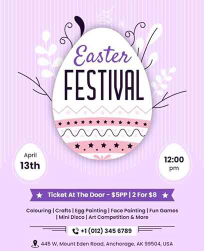 Illustrative Easter Festival Flyer Template