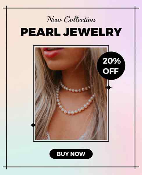 Frame Pearl Jewelry Advertising Flyer Template
