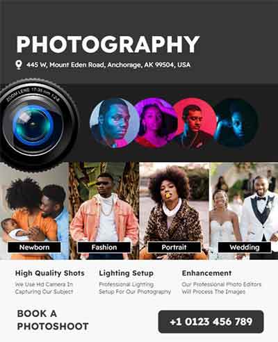 Vector Photography Booking Flyer Template