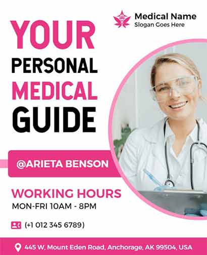 Bold Typography Your Personal Medical Guide Flyer Template