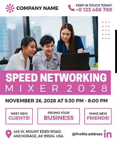 Vector Speed Networking Event Flyer Template