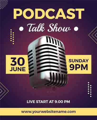 Vintage Podcast Talk Show Flyer Template