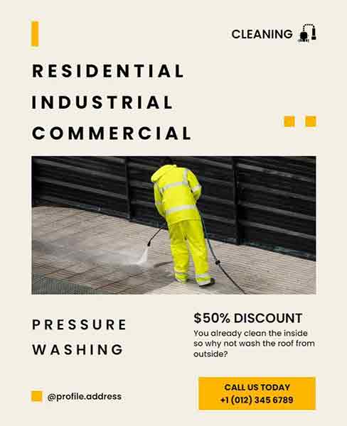 Vector Pressure Washing Cleaning Flyer Template