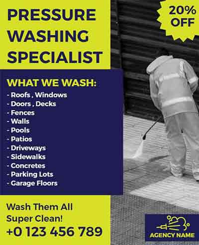 Stylish Pressure Washing Specialist Offer Flyer Template