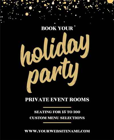 Vintage Private Event Holiday Party Flyer Template