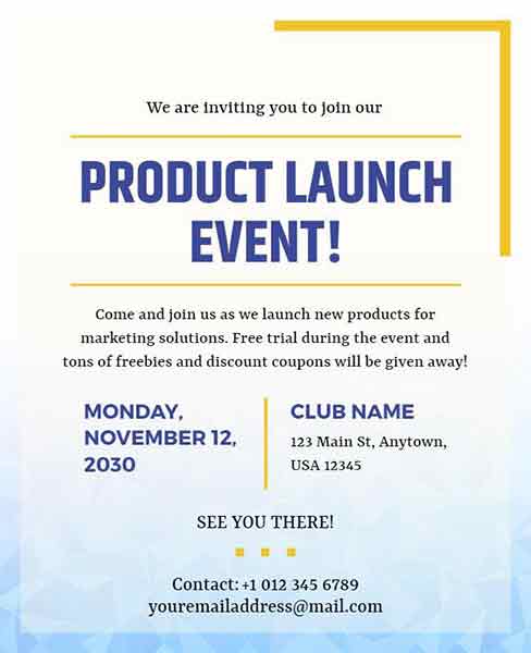 Simple Product Launch Event Flyer Template