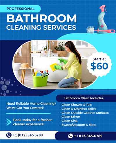 Artistic Bathroom Cleaning Services Flyer Template