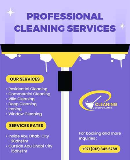 Simple Professional Cleaning Services Flyer Template