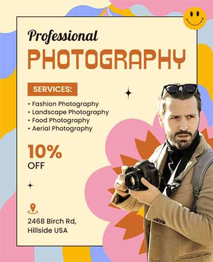 Retro Professional Photography Flyer Template