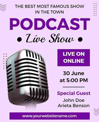 Stylish Podcast Live Show Flyer Template