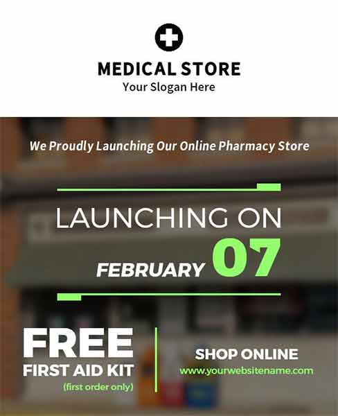 Realistic Medical Store Flyer Template