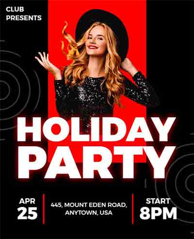 Modern Holiday Party Flyer Template